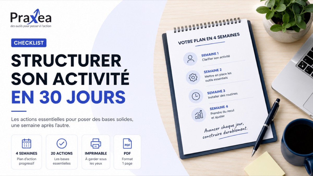 Couverture — Structurer son activité en 30 jours : la checklist des bases essentielles